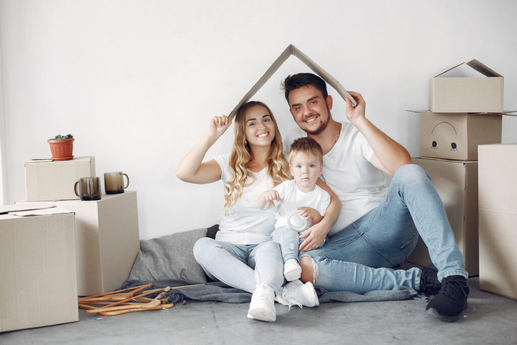 Family Moving And Using A Boxes